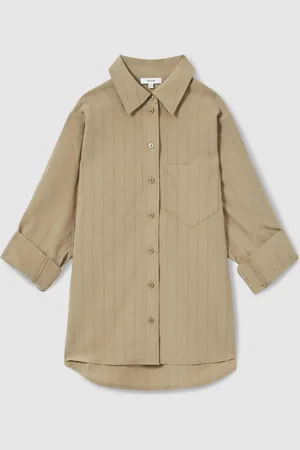 Reiss Dinah Modal-Blend Woven Pinstripe Shirt42