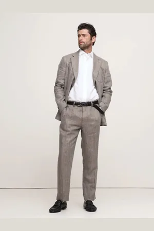 Banana Republic Herringbone Linen Straight Suit Pant36r