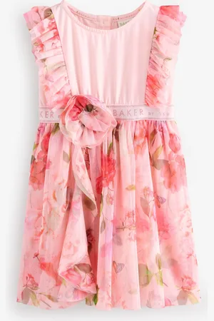 Ted Baker Pink Mesh Corsage Detail Dress98104cm