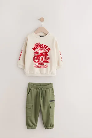 Next 100% Cotton Sweatshirt and Utility Joggers 2 Piece Set (3mths-7yrs)12 - 18 måneder (80 - 86cm)