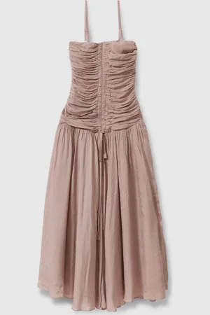 Reiss Ryder Viscose Hør Ruched Maxikjole40