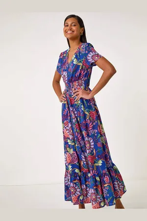 Roman Rose Print Button Detail Maxi Dress42