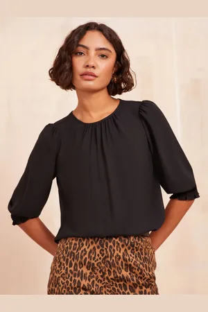 Friends Like These 3/4 Sleeve Shirred Cuff Blouse36