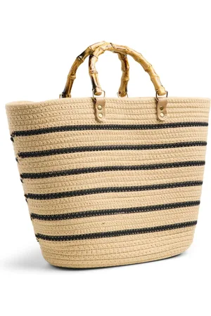 Pieces® Raffia Stripe 100% Cotton Beach Bagen