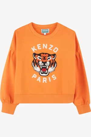 Kenzo Orange Long Sleeve Tiger Logo Sweatshirt140146cm