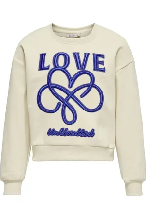 ONLY Grey Graphic Logo Love Sweatshirt13 - 14 år (158 - 164cm)