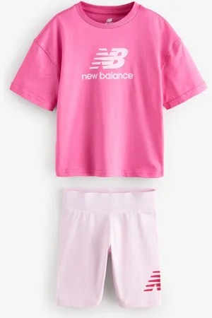 New Balance Kids Stacked Logo 100% Cotton T-Shirt & Cycle Shorts Set122128cm