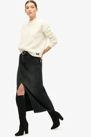 Superdry Denim Split Maxi Skirt56