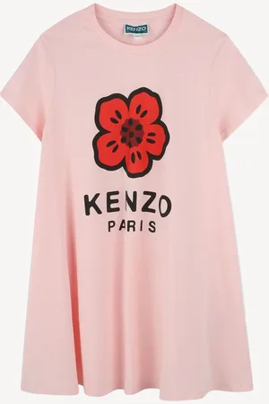 Kenzo Pink Short Sleeve Logo Flower T-Shirt Dress128134cm
