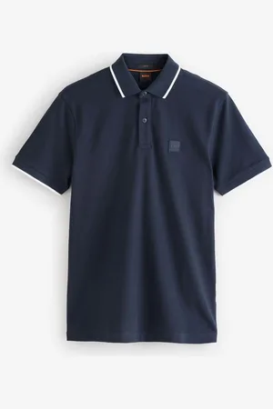 HUGO BOSS Passertip Logo Patch Slim Fit Pique Polo Shirtmedium