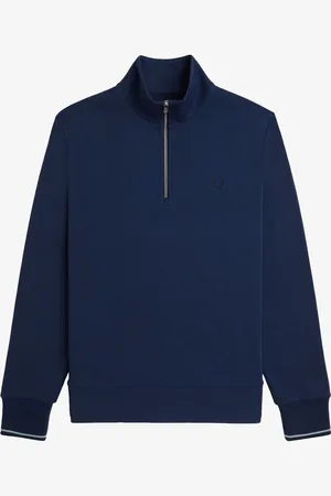 Fred Perry Quarter Sweatshirt med lynlåsMiddel