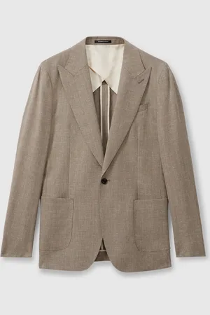 Reiss Clutch Wool Blend Textured Slub Enkeltradet Blazer42