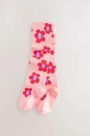Next Cotton Rich Flower Print Tights2 - 3 år (92 - 98cm)
