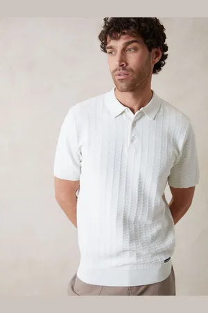 Threadbare Cotton Mix Short Sleeve Textured Knitted Polo ShirtXL