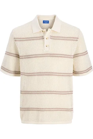 JACK & JONES Knitted Stripe Polo Shirtlarge
