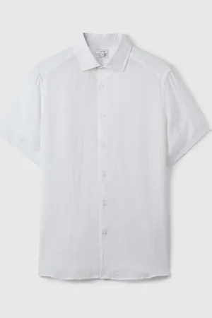 Reiss Holiday Slim Fit Hør Knapper SkjorteS