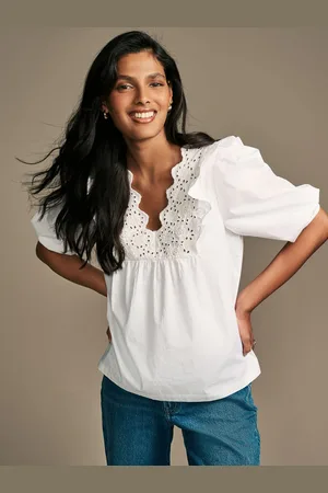 Laura Ashley Broderie Frill 100% Cotton Blouse48