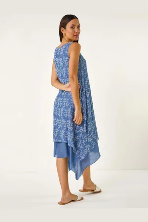 Roman Floral Print Double Layer Shift Dress42