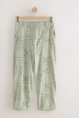 Next 100% Cotton Embroidered Trousers46xltall