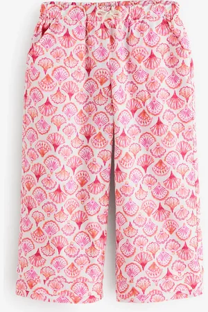 Benetton Girls Pink Printed 100% Cotton Trousers10 - 11 år (140 - 146cm)