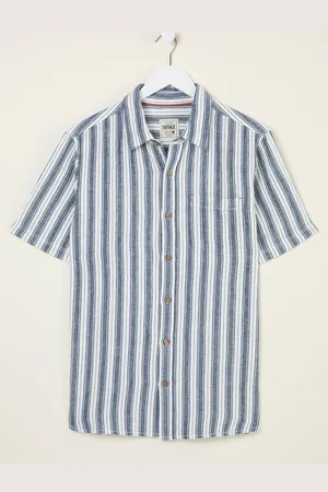 Fat Face FatFace Short Sleeve Stripe 100% Cotton ShirtStor Almindelig