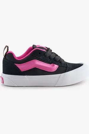Vans Kids Black/Grey/Pink Little Knu Skool Shoesuk12eu305
