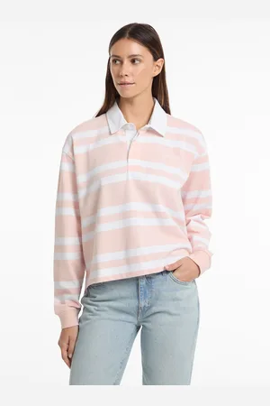 Guess Stripe Long Sleeve Rugby 100% Cotton Polo Shirtxsmall