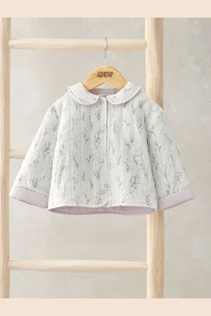 Mamas & Papas Cream Lavender Print Quilted Jacket8086cm
