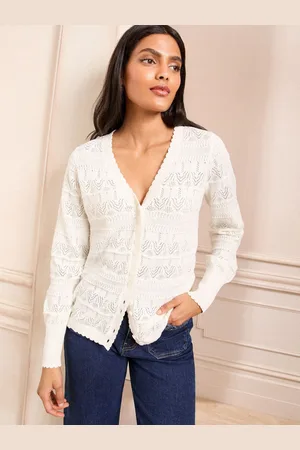 Love & Roses Pointelle V-Neck 100% Cotton Cardigan46