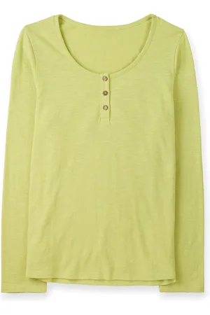 CELTIC & CO. Grøn Slub Jersey Scoopneck Henleys 100% Bomuld Top