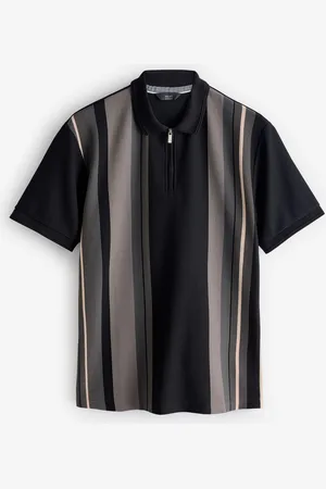 Next Vertical Stribet Quarter Zip Polo-skjorterXL