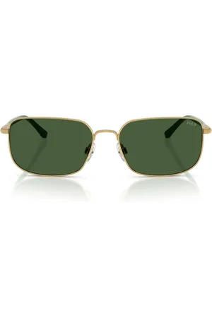 Ralph Lauren Gold Polo Rectangle Sunglassesonesize