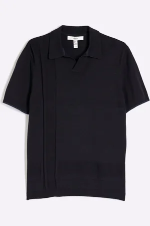 River Island Asymmetric Polo-skjorter med åben kraveX-Large