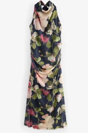 Next Kew Collection Mesh Halter Neck Rouched Midi Dress42