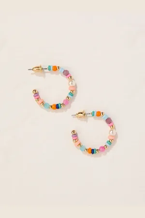 Fat Face FatFace Beaded Hoop Earringsen