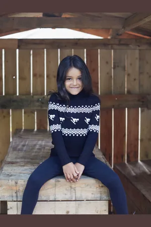 The Little Tailor Kids Slim Fit Ski Design Knitted Christmas Jumper8 - 9 år (128 - 134cm)