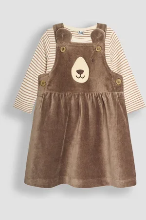 JoJo Maman Bébé Bear Velour Pinafore Dress And Top Set 2 Pack10 - 18 måneder (76 - 86cm)