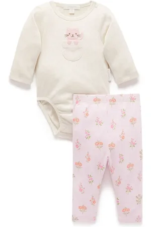 Purebaby 100% Cotton Bodysuit and Leggings Set 2 Piece50cm
