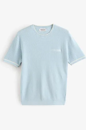 Guess Embroidered Logo Short Sleeve Knit 100% Cotton T-Shirtlarge