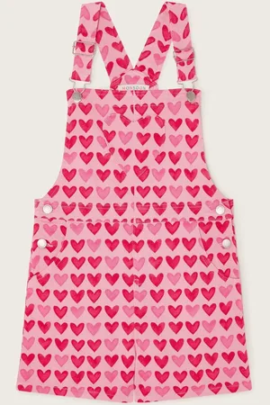 Monsoon Heart Print Short Dungarees12 år (152cm)