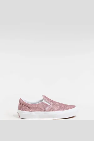Vans Girls Youth Pink Glitter Slip On Trainersuk12eu305