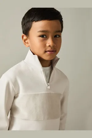Reiss Selin Slim Fit Half-Zip Funnel Neck Velour Sweatshirt9 - 10 år (134 - 140cm)