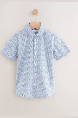 Next Short Sleeve Geo Print 100% Cotton Shirt (3-16yrs)3 år (98cm)