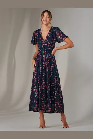 Jolie Moi Mesh Short Sleeve Midaxi Dress48