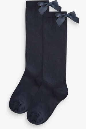 Next Cotton Rich Sløjfe Knee High School Sokker 2 PakkeUK 12.5 - 3.5