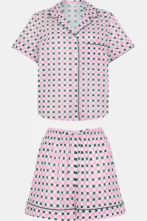 Accessorize Pyjamassæt til skakternet 100% bomuldmedium