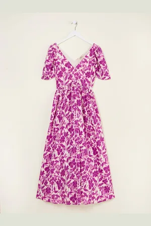 Fat Face FatFace Gathered Sleeve Printed Dress38