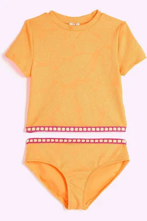 River Island Girls Palm Textured T-Shirt Bikini122128cm