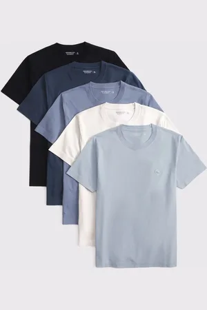 Abercrombie & Fitch Blue 100% Cotton Short Sleeve Crew Neck T-Shirts 5 Packxsmall