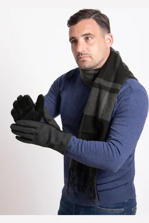 Totes Mens Wool Blend Winter Scarf and Thermal Lined GlovesEn
